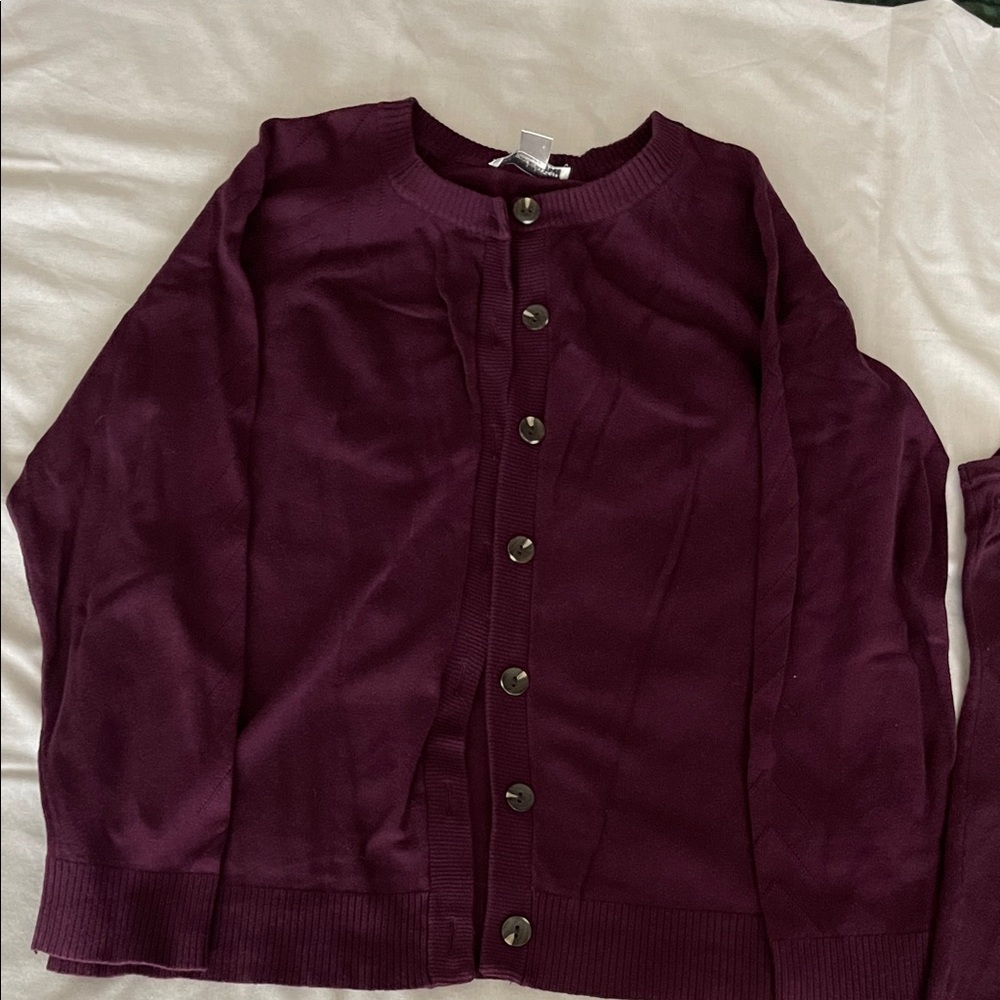 Christopher and Banks purple tank top and cardigan set